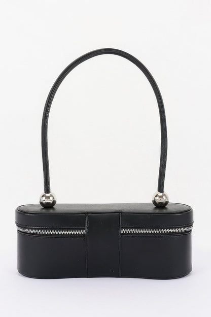 Vegan Leather Long Box Shoulder Bag
