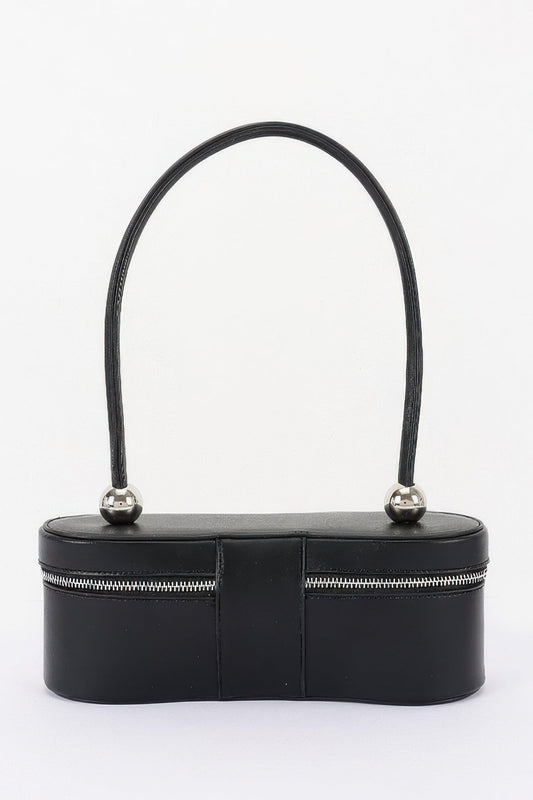 Vegan Leather Long Box Shoulder Bag