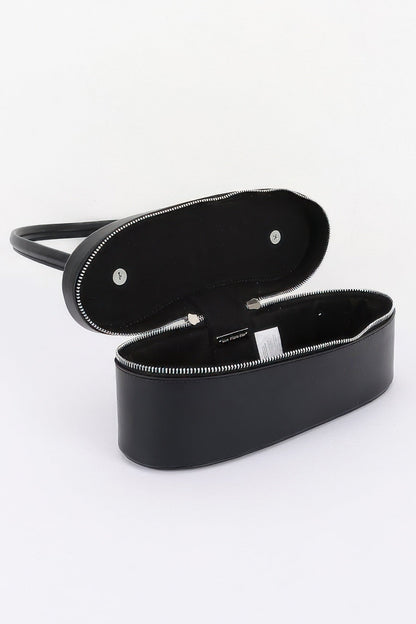 Vegan Leather Long Box Shoulder Bag