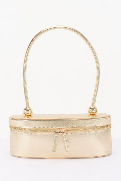 Vegan Leather Long Box Shoulder Bag