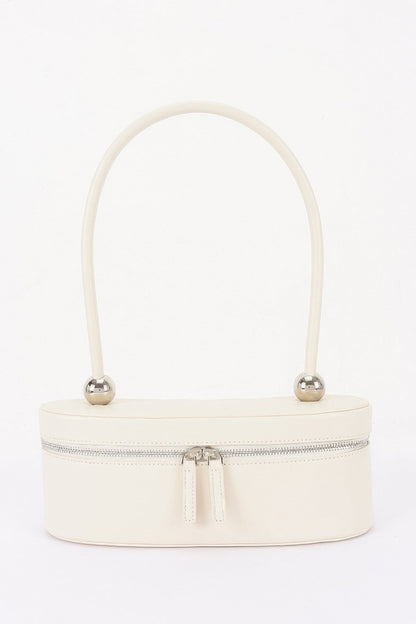 Vegan Leather Long Box Shoulder Bag