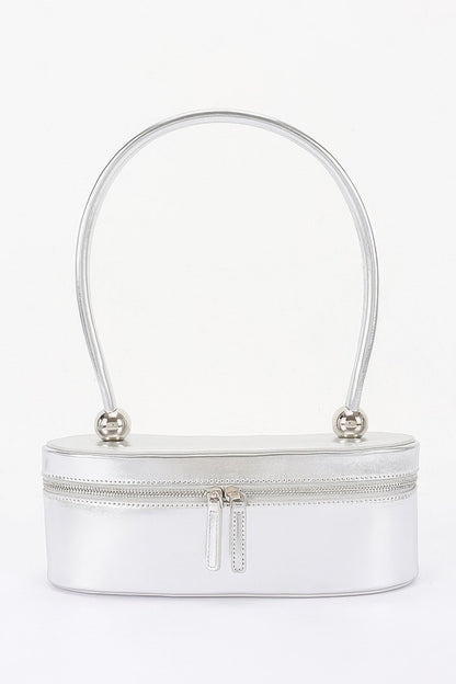 Vegan Leather Long Box Shoulder Bag