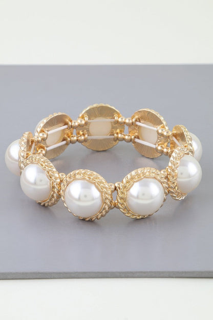Weaved Pearl Stone Beaded Bracelet