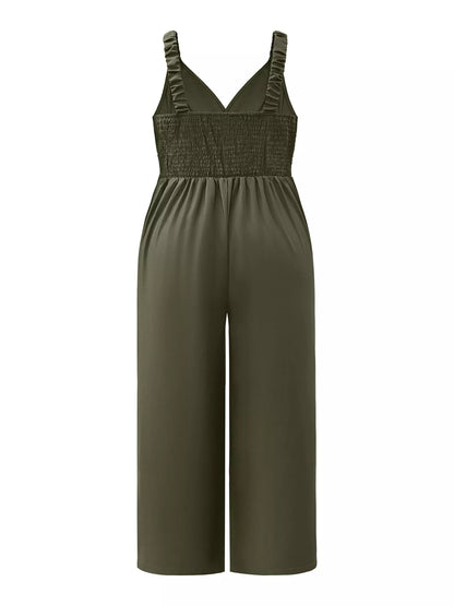 Smocked Wide Leg Jumpsuit