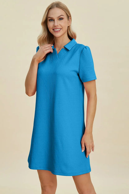 Texture Short Sleeve Dress