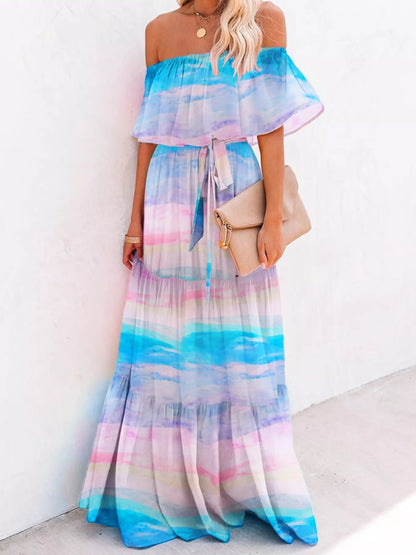 Off-Shoulder Tiered Maxi Dress