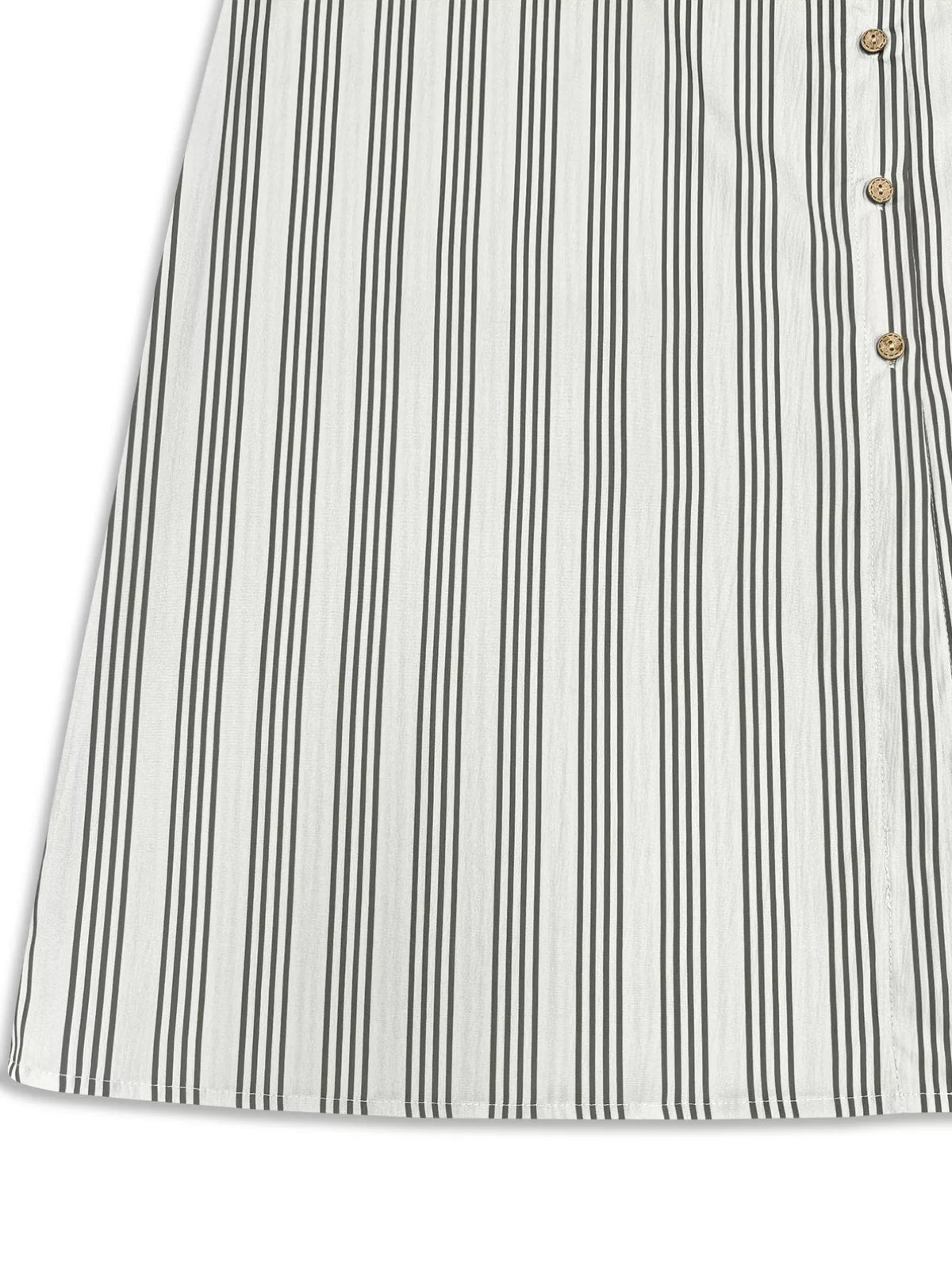 Striped Button Front Midi Dress