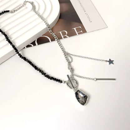 Gothic Punk Star Charm Toggle Necklace