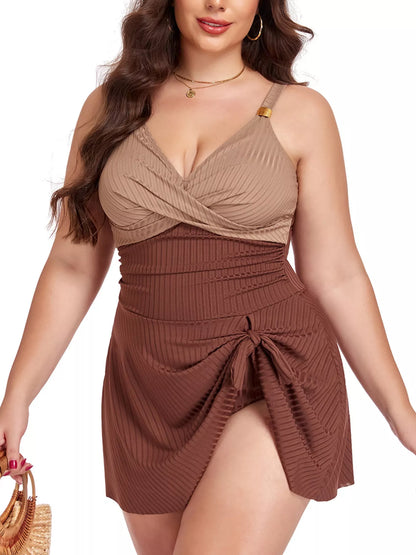 Ruched One-Piece Swim Dress