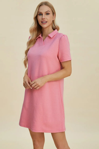 Texture Short Sleeve Dress