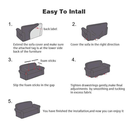 Elegant Elastic Sofa Covers Set for Living Room Chaise Lounge L Shape Corner Stretch Couch Armchair Slipcover Furniture Protector Shaped Sofa Cover Sectional Couch Cover for Living Room Fabric Chaise Lounge Slipcover