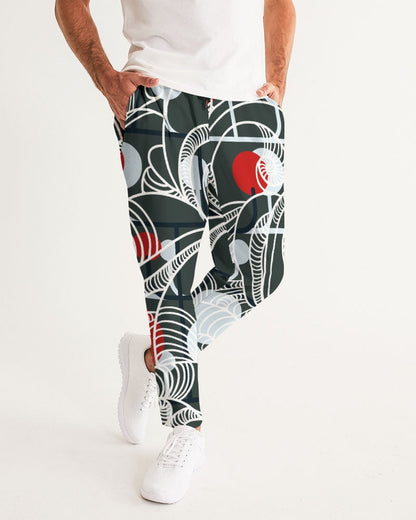 CREATIVE RED AND BLACK SWIRLS CREATED BY FLIPSTYLEZ Men's Joggers