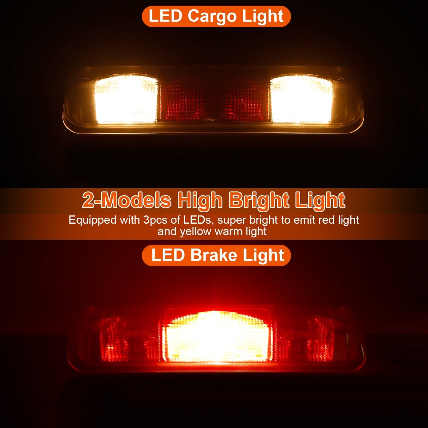 Fit For 2004-2008 Ford F150 Third Brake Tail Light Cargo Lamp Bar Rear Center High Mount Stop Light