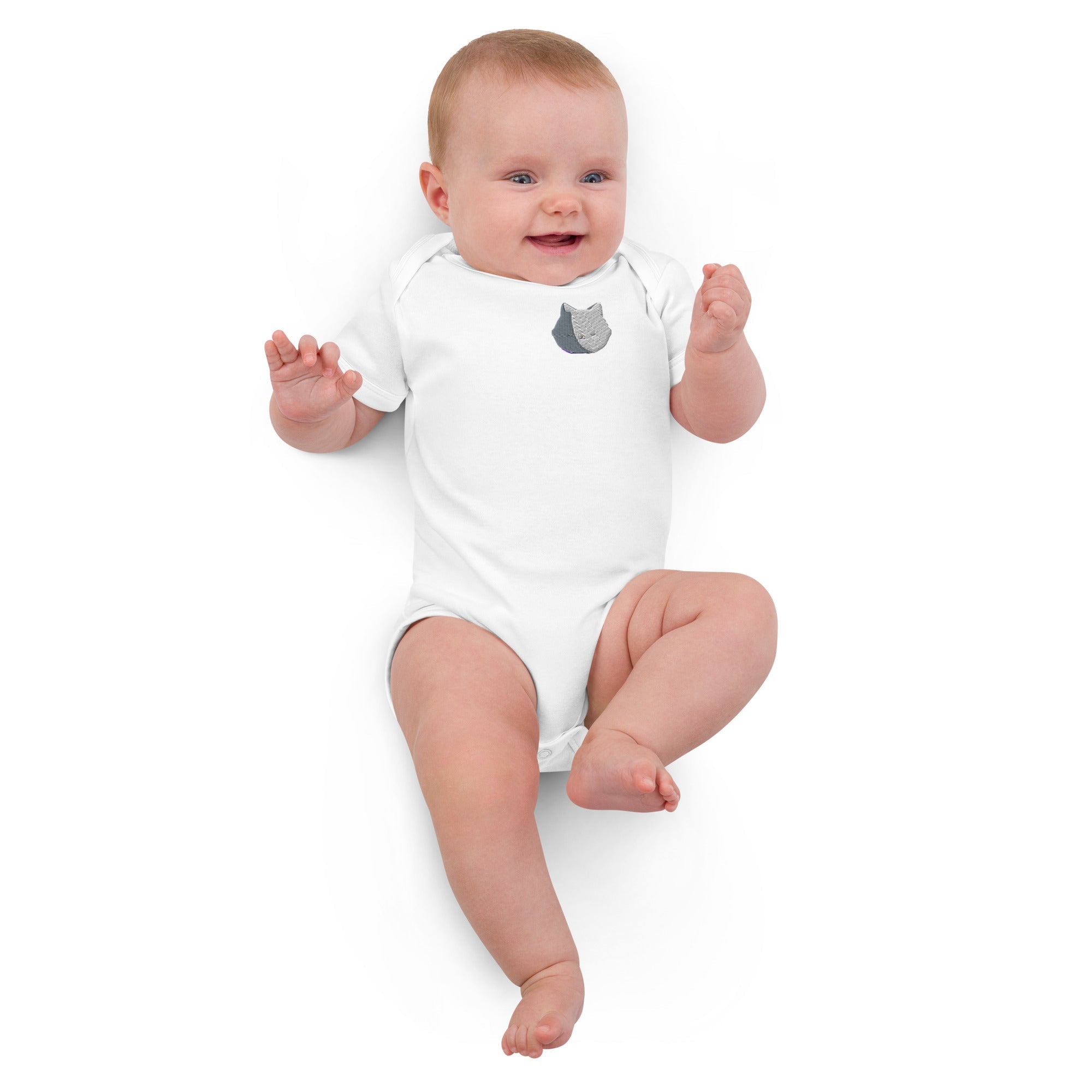 CalmCaressASMR Organic Cotton Embroidered Baby Bodysuit