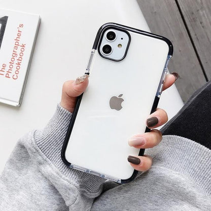 Solid Color Clear Shockproof iPhone Case