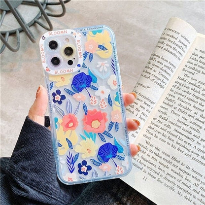 Transparent Fashion Flowers iPhone Case