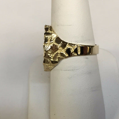 Nugget Solid White/Yellow/Rose Gold Handmade Coin Ring , 1/10oz Coin ,